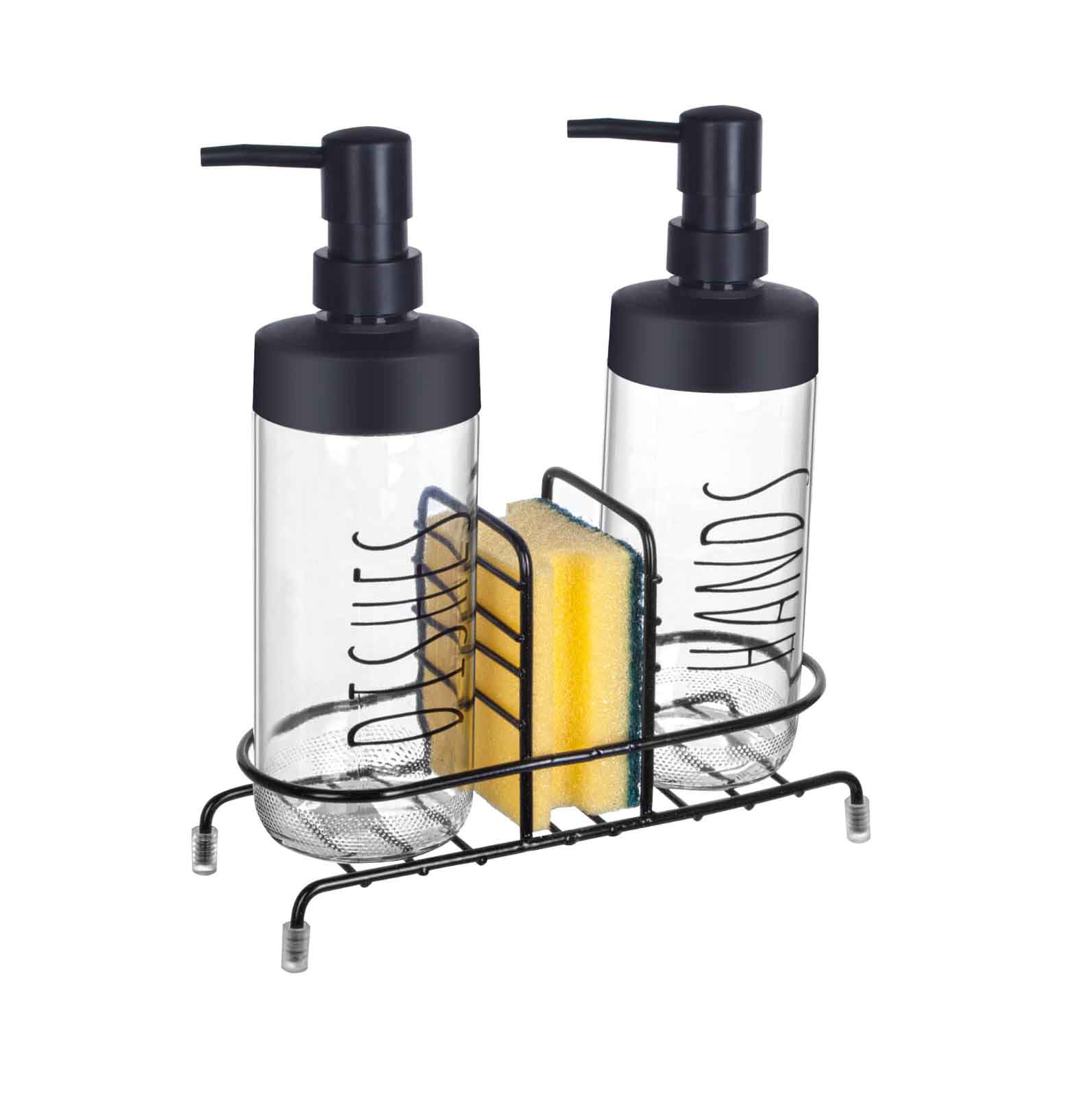 2 Pieces Metal With Stand Straight Soap Dispenser