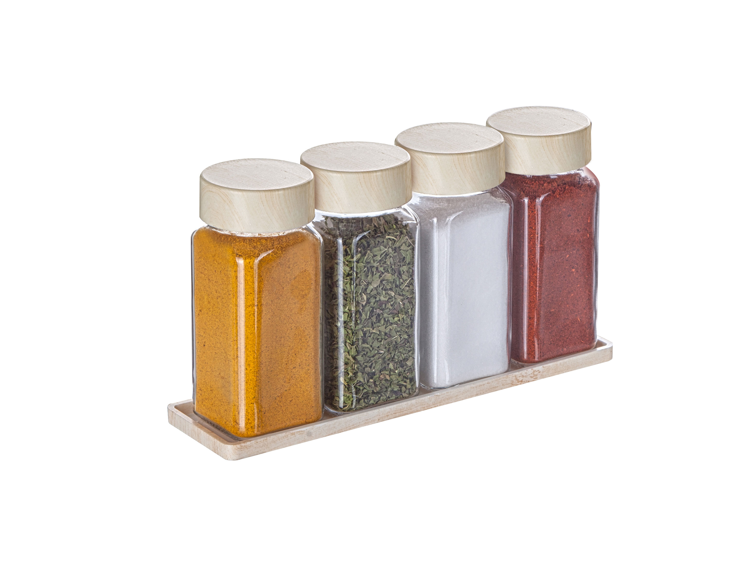 4-Piece Salt and Spice Set (With Stand)