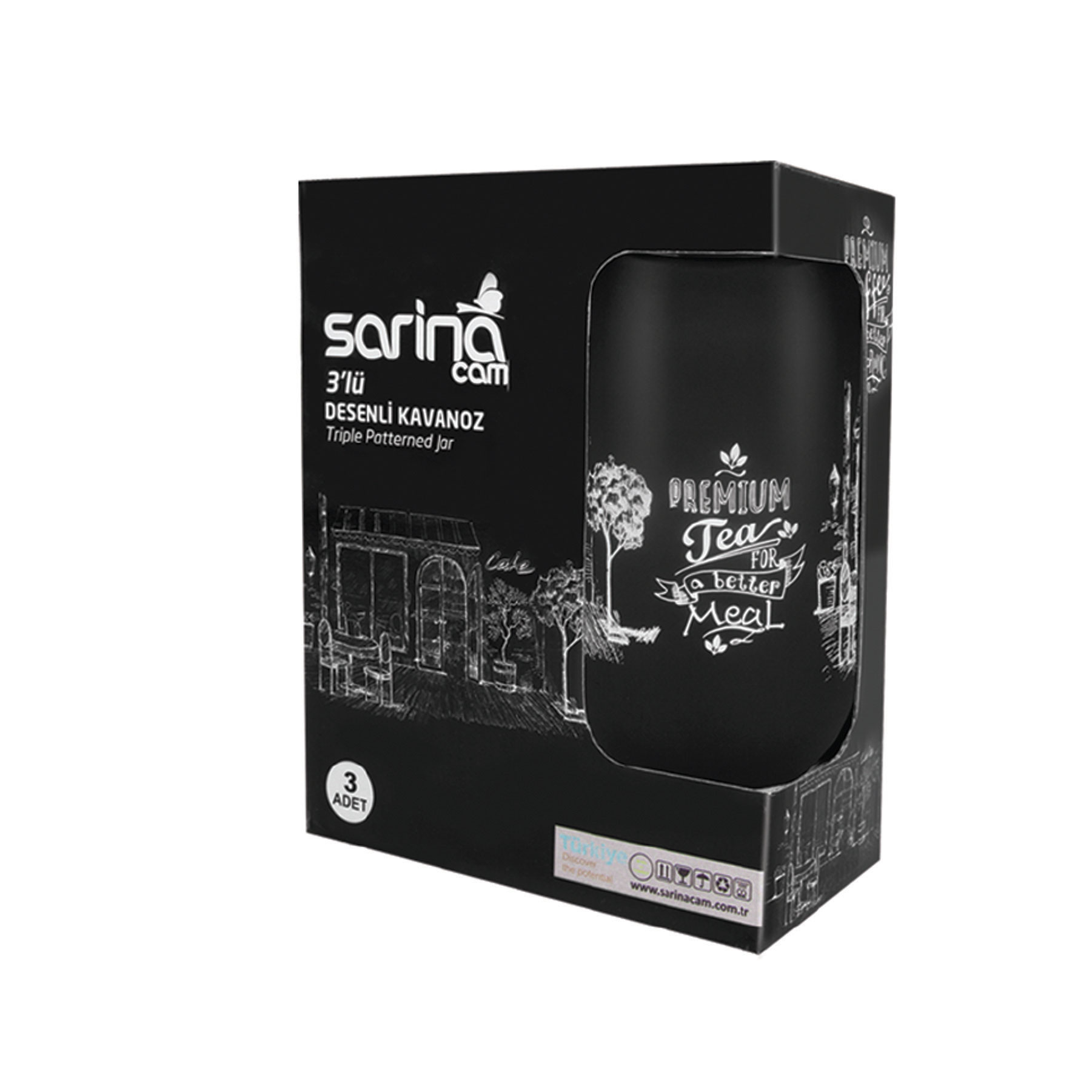 Triple Black Touch Jar