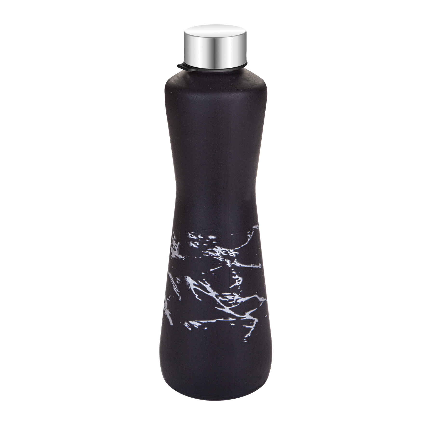 Silver Marble Patterned Water Bottle