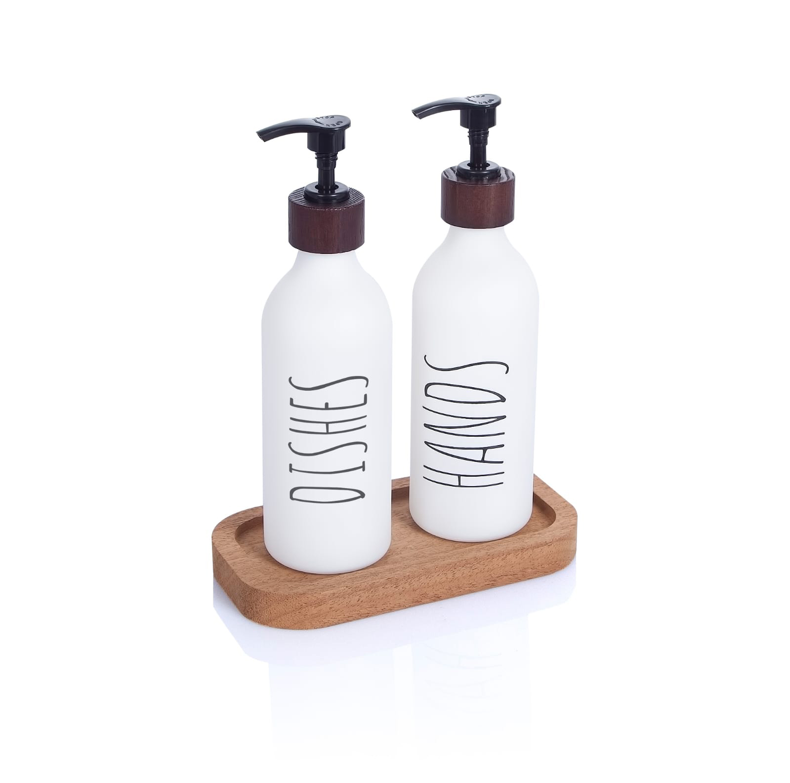 Wooden With Stand Ve Lidded 2 Pieces Colored Soap Dispenser