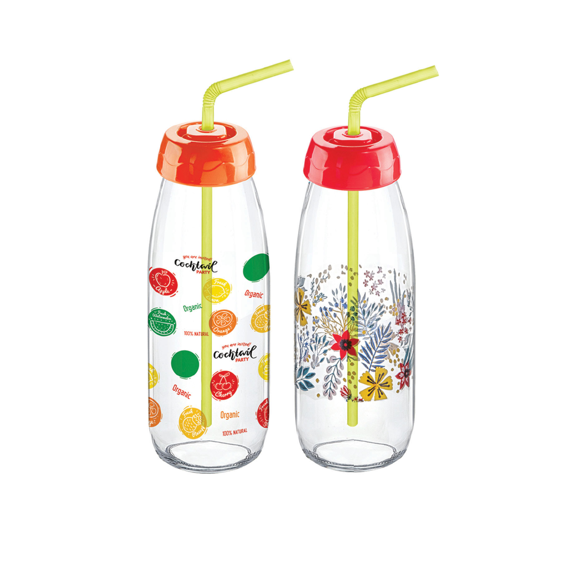 Decorated with a Strawberry Juice Bottle