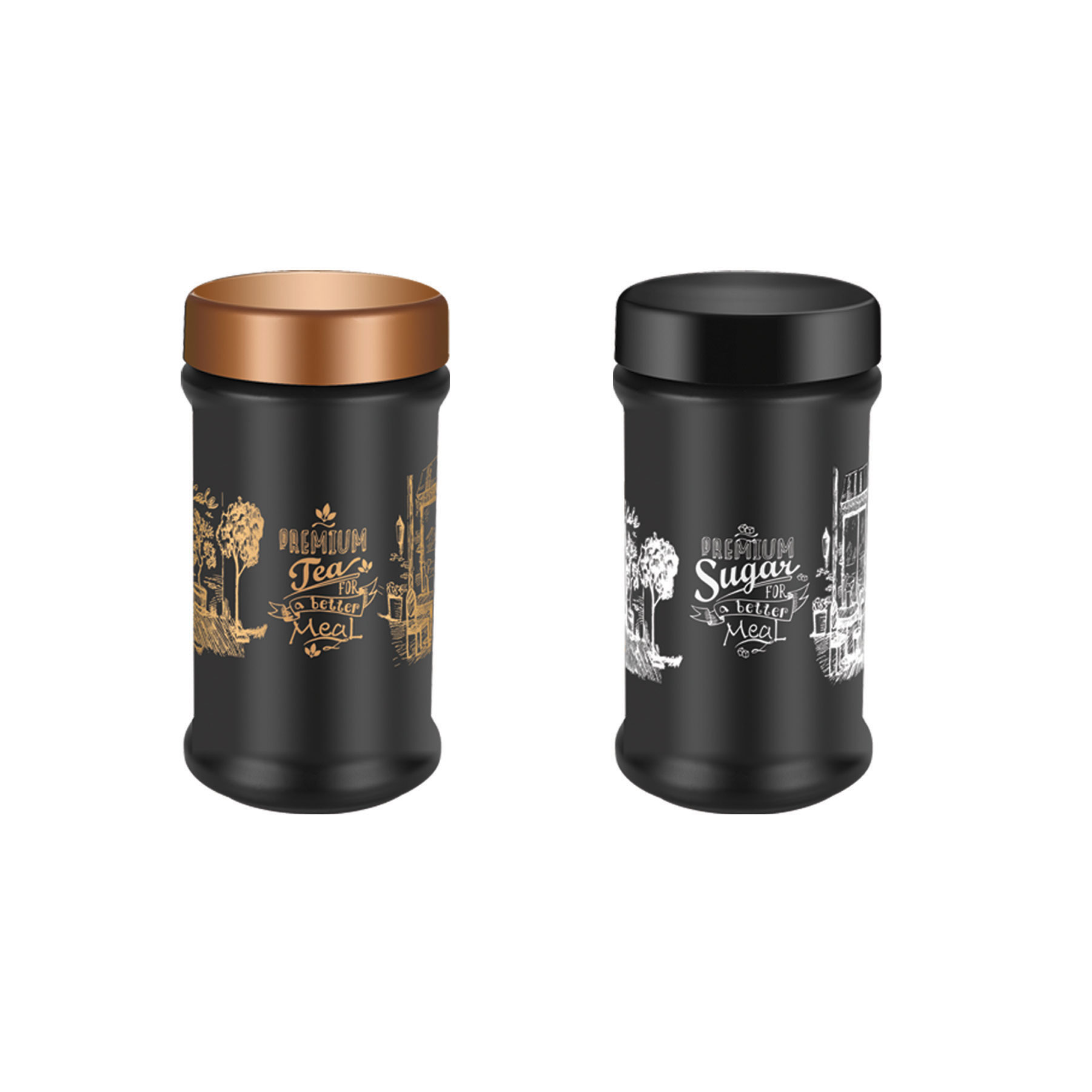 Black Coffee and Tea Jar