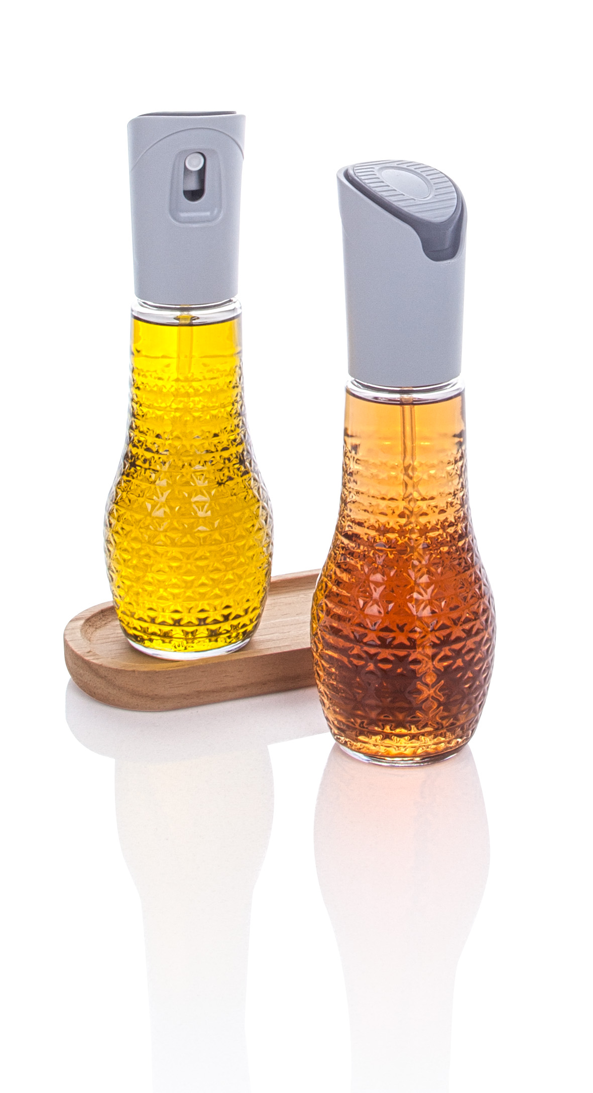 Wooden With Stand 2 Piece Spray Oil Ve Vinegar Bottle Set