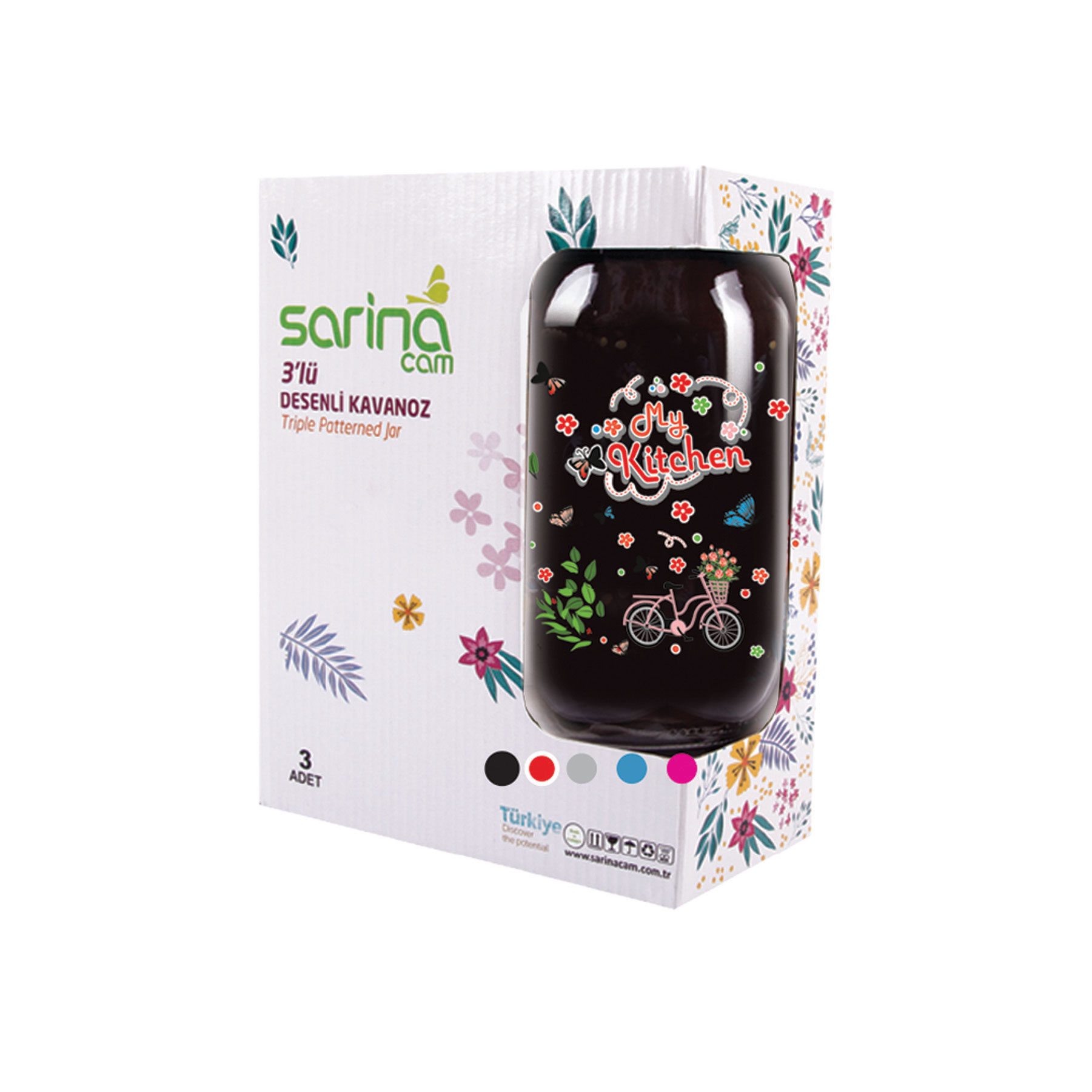 Üçlü Süslemeli Bera Kavanozu