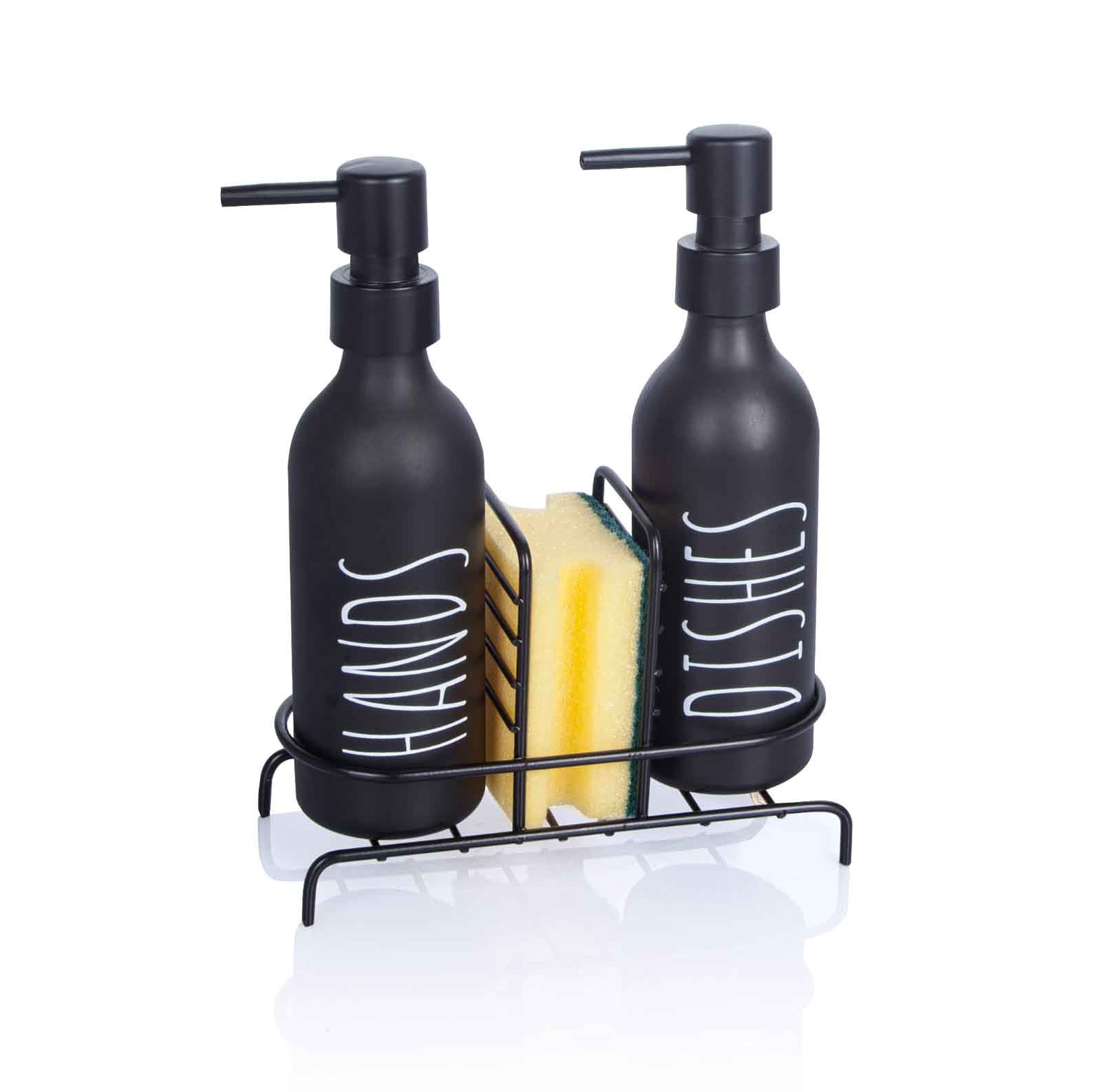 2 Pieces Metal With Stand Colored Soap Dispenser