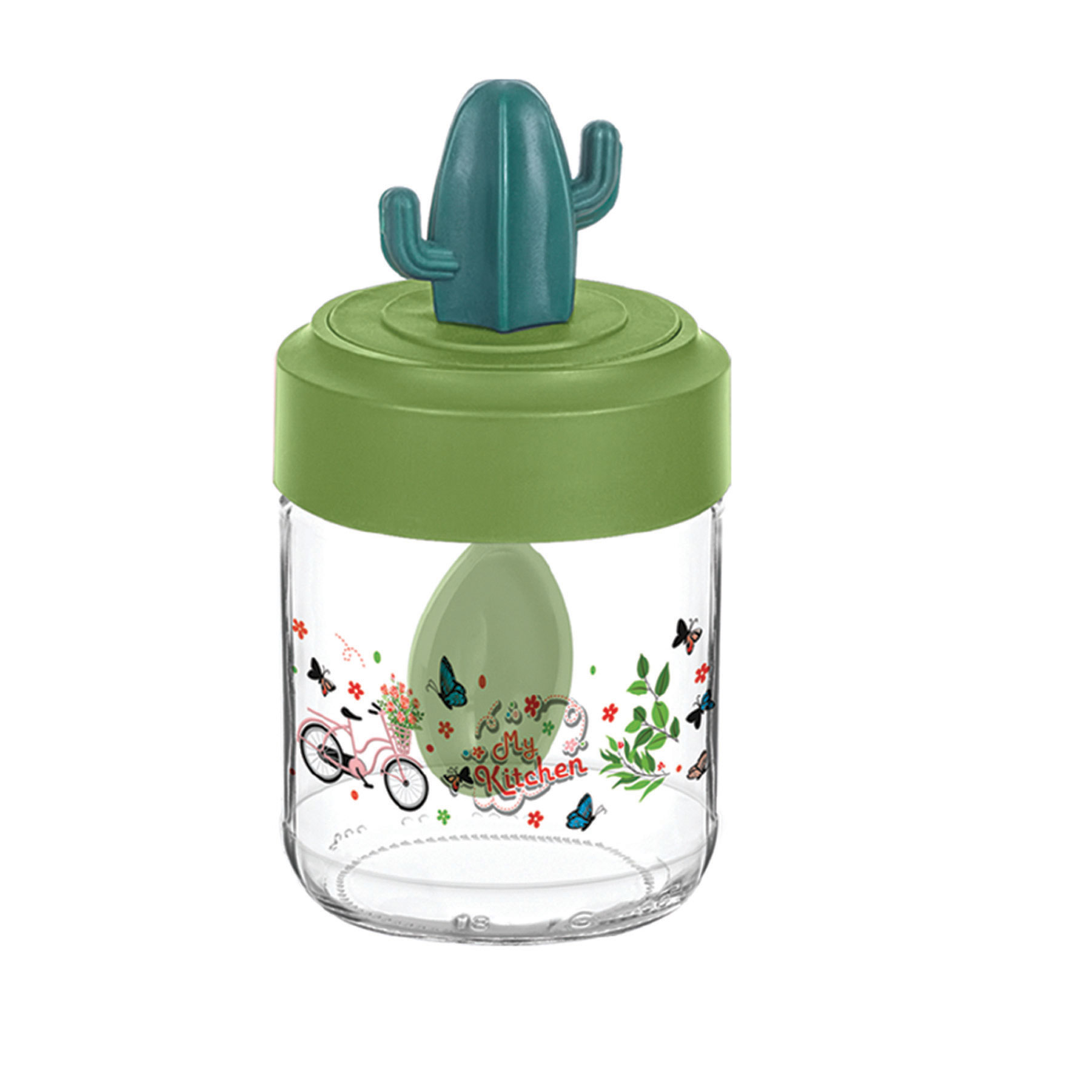 Desenli Kaktüs Baharat Kavanozu